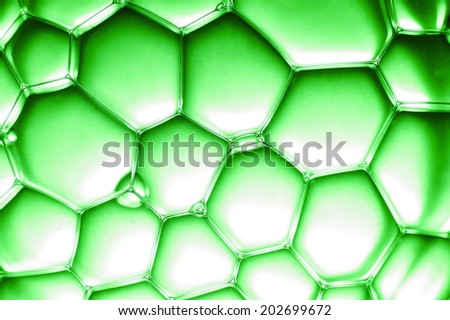 closeup view on green bubbles
