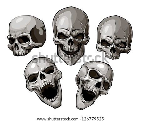set of skulls vector illustration 126779525 shutterstock set of skulls vector illustration 126779525 shutterstock