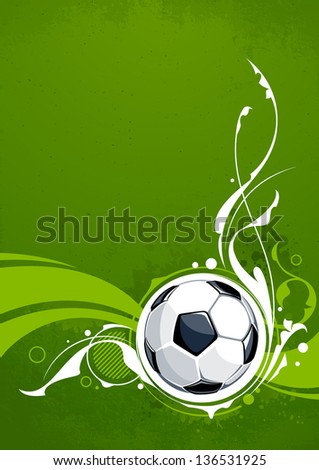 Grunge football background with floral pattern.