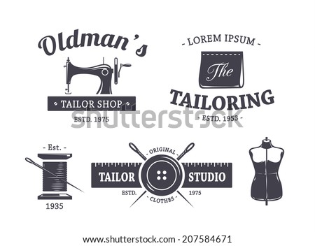 Vector set of vintage tailor emblems Vector set of vintage tailor emblems