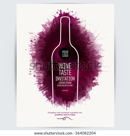 Design Template List Wine Tasting Or Invitation Illustration Bottle Of Wine Background With Wine Bottle Invitation Template