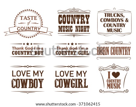 Country quotes, strokes editable