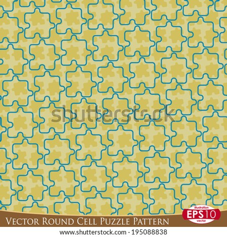 Vector illustration of curved round seamless pattern. Hand draw point by point.