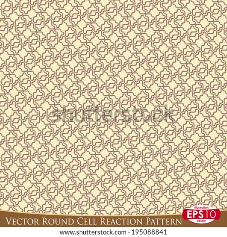 Vector illustration of curved round seamless pattern. Hand draw point by point.