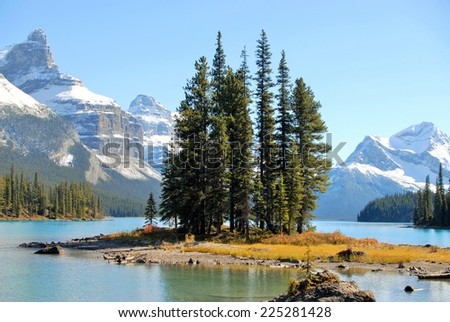 Spirit Island, on Maligne Lake, Jasper, Alberta