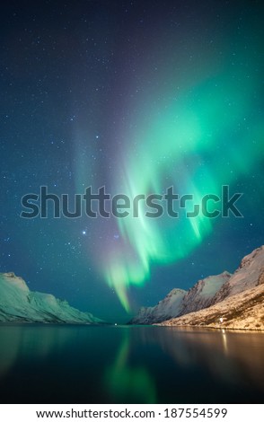 Northern Lights as seen from Ersfjordbotn, Norway