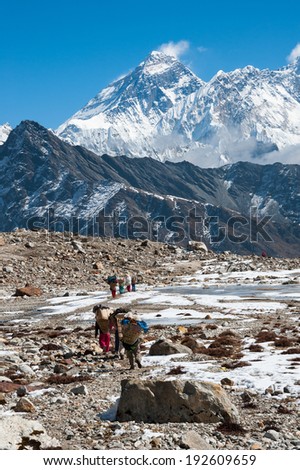 Mt. Everest from Renjo mountain pass, Everest region, Nepal