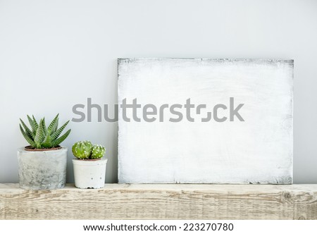 scandinavian or american style room interior with painted frame background for text