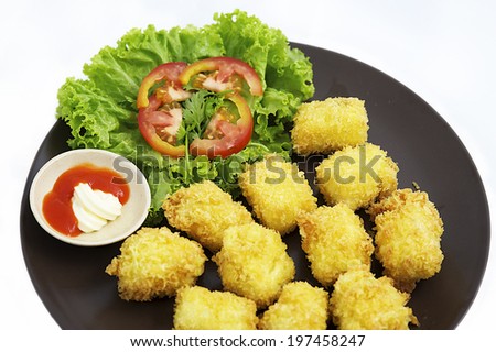 Fried Tofu, delicious fried meatballs, Vietnam style snack