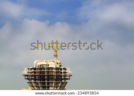 High rise or Office building construction crane