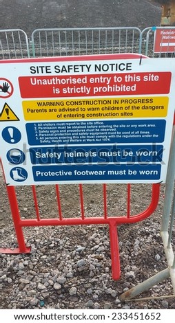Construction site safety sign