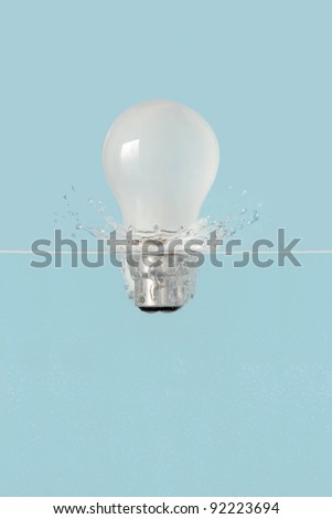 light bulb dropping into water creating a splash