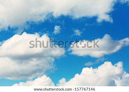 Simple clouds in the blue sky