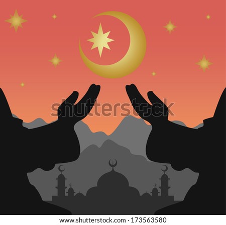 prayer.mosque.Moon.Star.vector.art