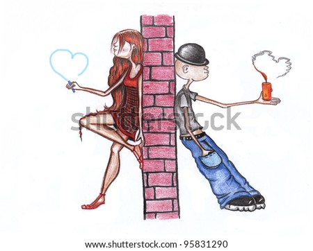 Wall between the girl and the boy