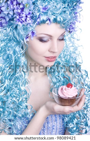 The girl with blue hair