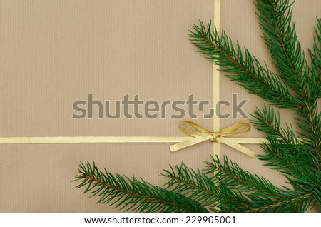 Christmas gift background with ribbon
