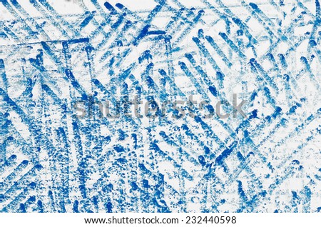 blue  marker scribbles on white background