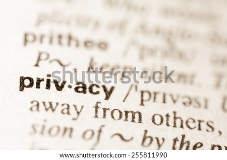Definition of word privacy in dictionary