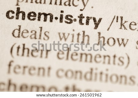 Definition of word chemistry  in dictionary