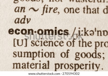Definition of word economics  in dictionary