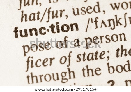 Definition of word function  in dictionary