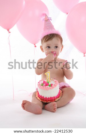 Baby Birthday Cakes on Baby S First Birthday Cake Stock Photo 22412530   Shutterstock