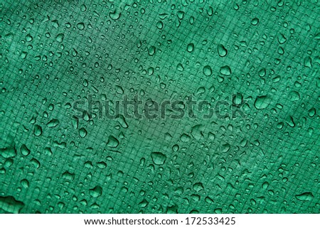 Tent fabric with rain drops