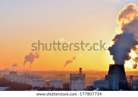 Environmental problem of environmental pollution and air in large cities