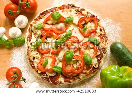 Healthy vegetable pizza