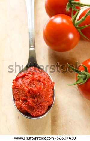Tomato paste (focus on paste)