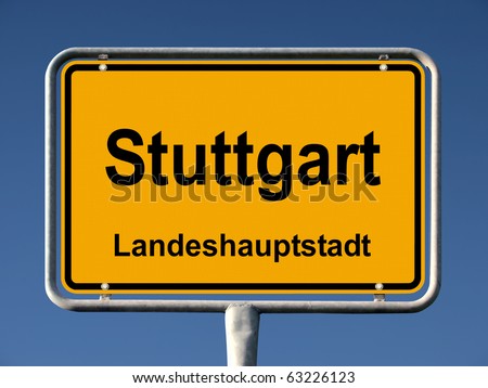 stock photo Common city sign of Stuttgart Germany