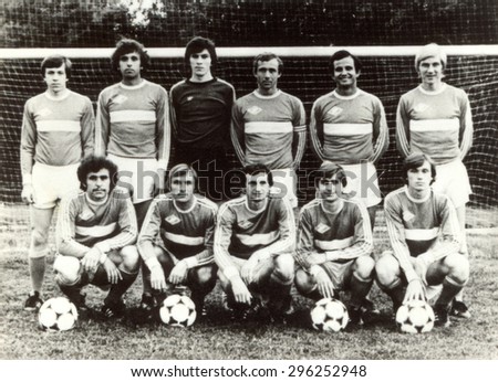 USSR - CIRCA 1970: Vintage photo shows soccer team, 1979