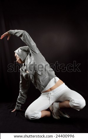 young female dancing jazz modern dance