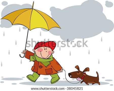 Rosales Coat Of Arms. a dog walking in the rain