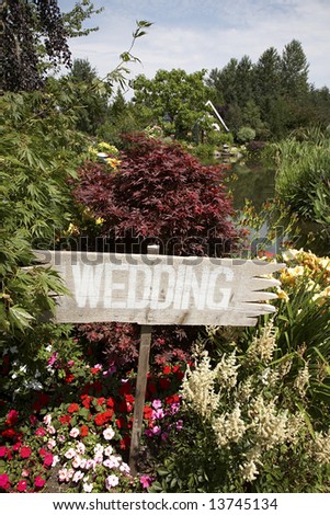 Country-style wedding sign.