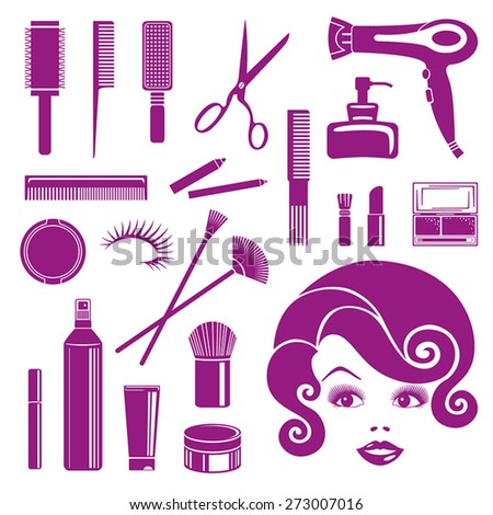 icons, symbols, hair salon, beauty salon
