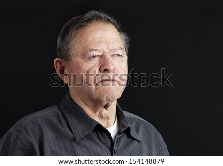 Sad, depressed or deep in thoughts senior old man