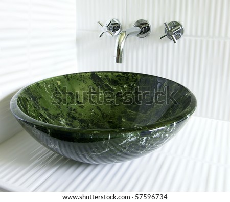 Vessel Sinks Bathroom on Bathroom With Tempered Glass Green Marble Imitation Vessel Sink