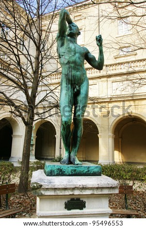 Beautiful bronze sculpture of a naked man called \