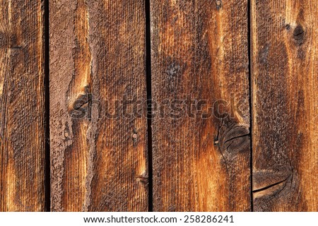Weathered wood plank of an old cabin, great background and texture, details