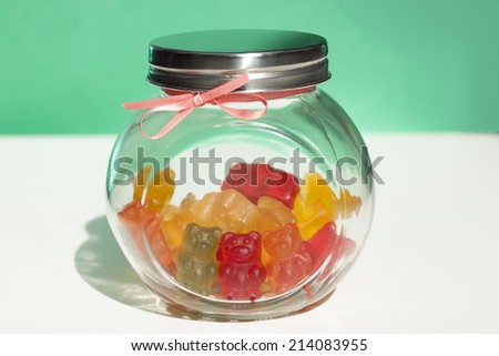 Jelly bears in the  jar