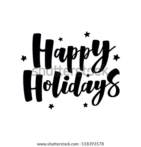 Happy Holidays handlettering text. Handmade vector calligraphy collection