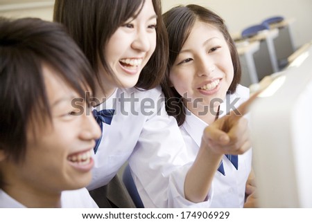 Japanese students collaborating