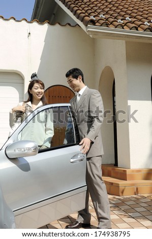 Japanese Couple going to work
