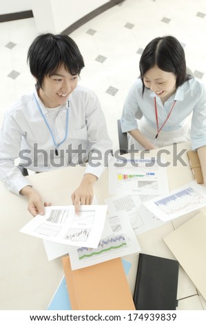 Japanese Man and Woman who carry out the meeting