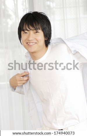 Japanese Man changing clothes