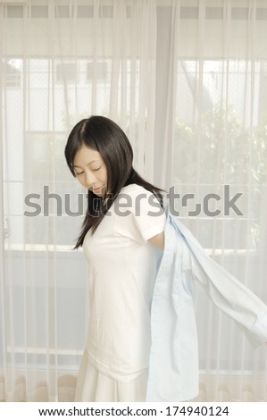 Japanese Woman who have a change of clothes