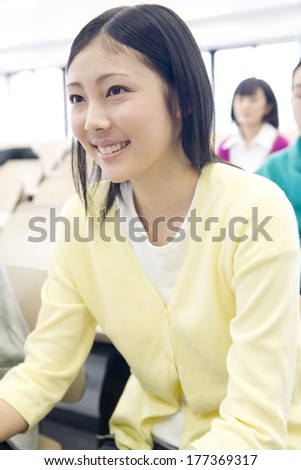 Japanese student attending lecture