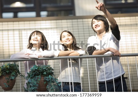 University Japanese student pointing a finger